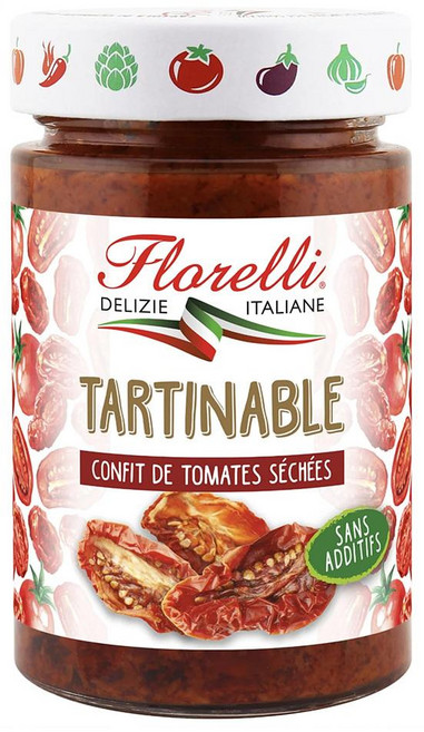 FLORELLI 드라이드 토마토 콩피 스프레드 190g 4팩 FLORELLI Dried Tomato Confit Spread, 4개