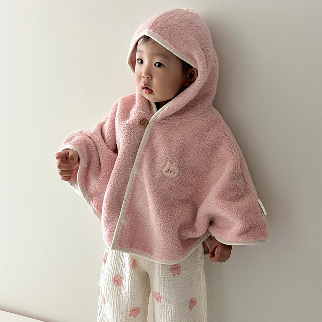 돗투돗 큐비 벨보아 겨울 아기 망토블랭킷 아기띠 사용가능, 베이비바니(인디핑크)