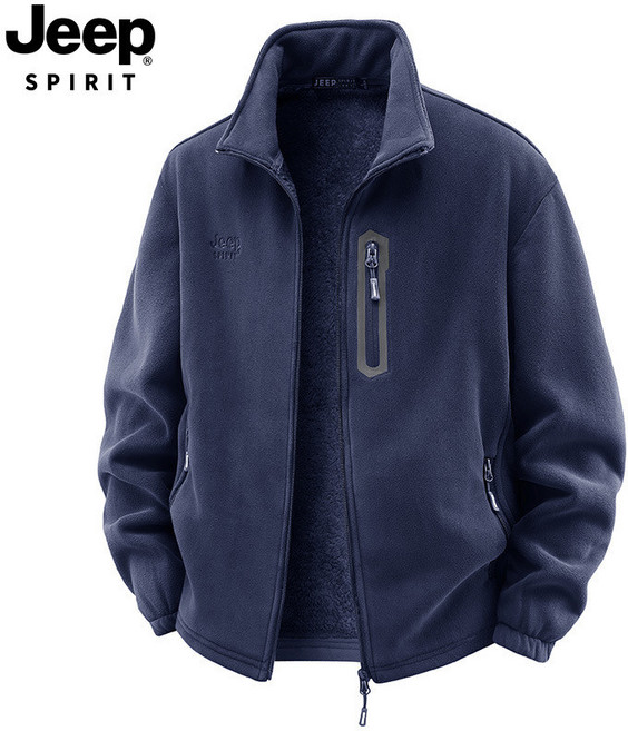 남성용 플리스 안감 가디건 두꺼운 스탠드 칼라 루즈핏 캐주얼 자켓 등산용 뽀글이 자켓 착용감 좋은 남성 플리스 자켓 가을 겨울용 패션의류