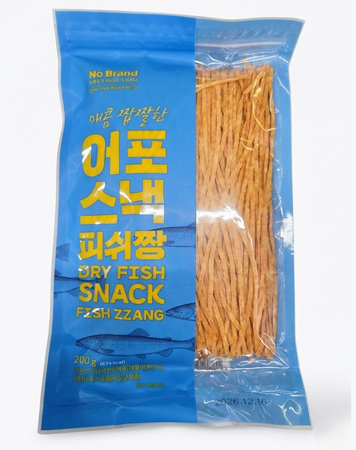 노브랜드 어포스낵 피쉬짱 200g 간편 맥주 마른 안주 어육가공품, 2개