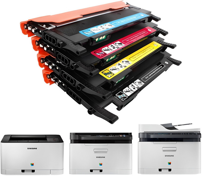 삼성 토너 SL-C563W SL-C563W SL-C513W SL-C513 SL-C563FW SL-C510W SL-C510 호환, 4개, 검정 파랑 빨강 노랑 세트 CLT-P510C