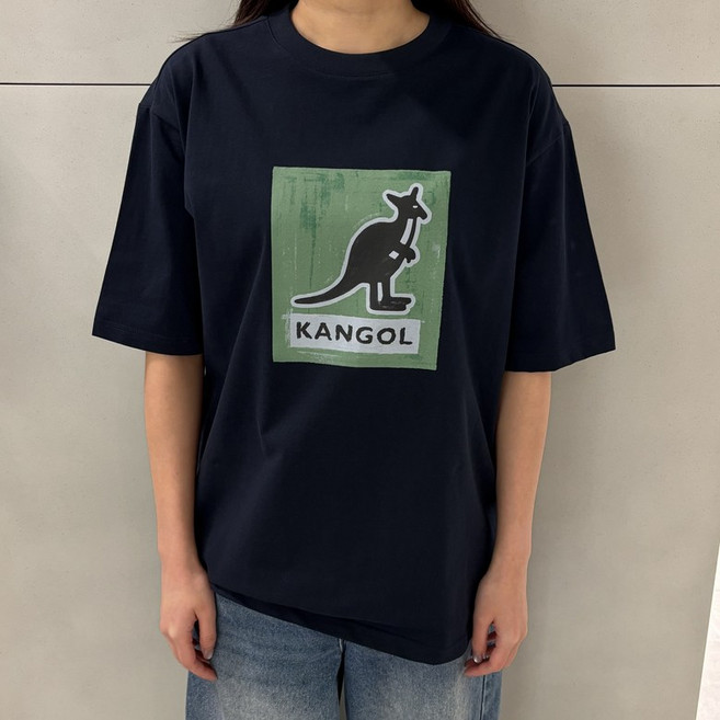 [국내정식매장] 캉골 반팔 티셔츠 Kangol 페인티드 캥거루 2821 다크네이비