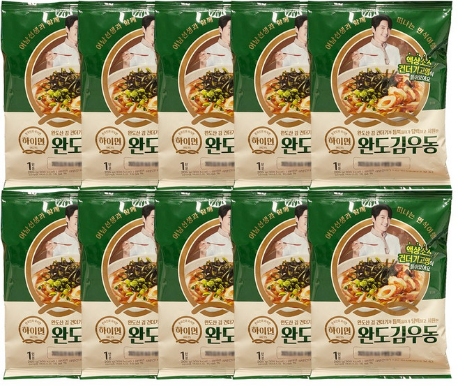 삼립 하이면 한국식 완도 김우동 우동, 205g, 12개