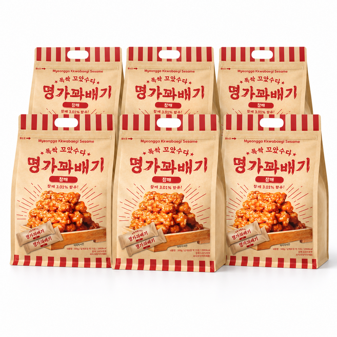 명가꽈배기 참깨, 500g, 6개