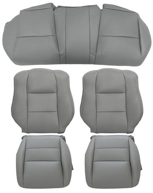 NLQR Tan Front Driver and Passenger Side Bottom Top Lean Back Rear Bench Replacement Perforated 천연, Gray