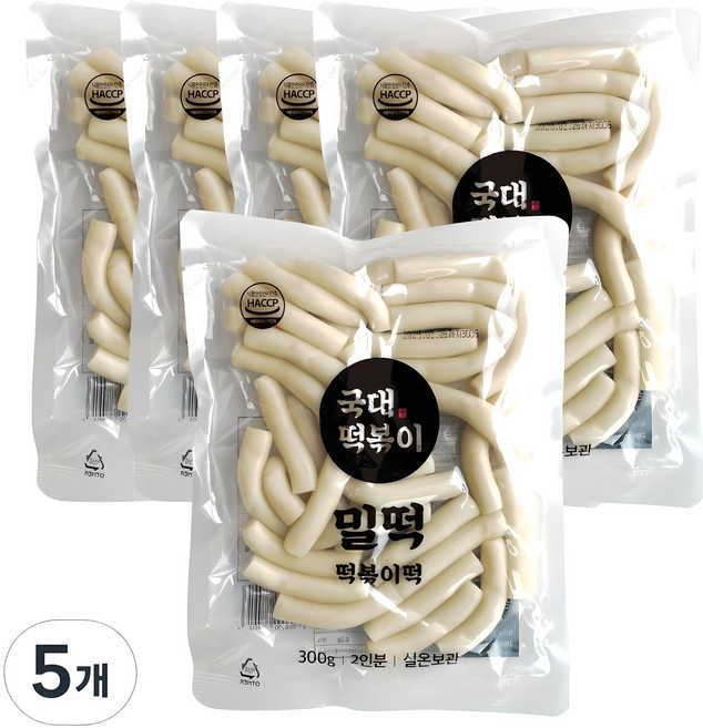 국대떡볶이 떡볶이떡 밀떡 실온보관, 5개, 300g