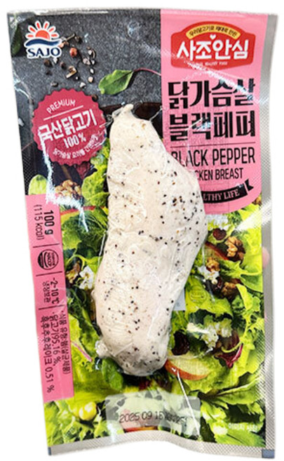 사조대림 사조안심 닭가슴살 블랙페퍼, 100g, 1개