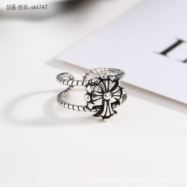 【아침 햇살】레트로 사기꾼 크로스 반지 무덤 영원한 크라운 반지 유럽과 미국의 패션 남성과 여성의 반지 드롭 배송