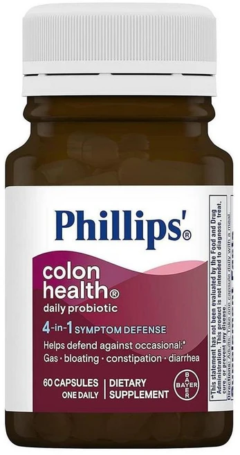 필립스 콜론 헬스 데일리 프로바이오틱 4-인-트루 심프텀 디펜스, 1개, 60정 - 쿠팡