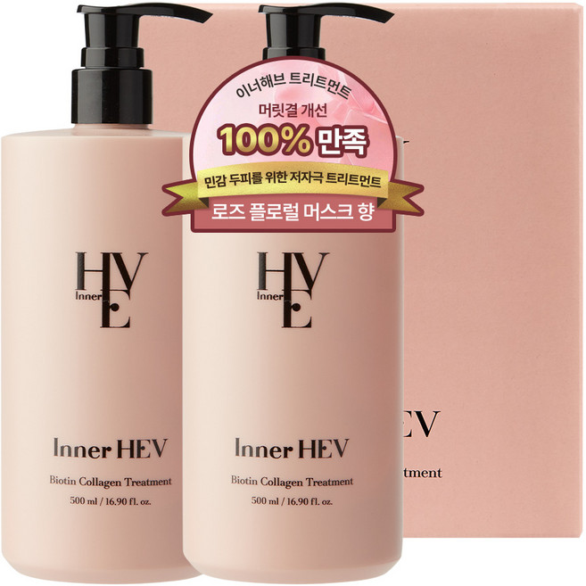 이너해브 여성용 비오틴 콜라겐 트리트먼트 플로럴머스크향, 2개, 500ml