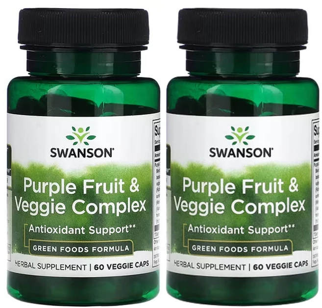 스완슨 자색 열매 및 채소 복합체 베지 캡슐, 2개, 60정 - 쿠팡