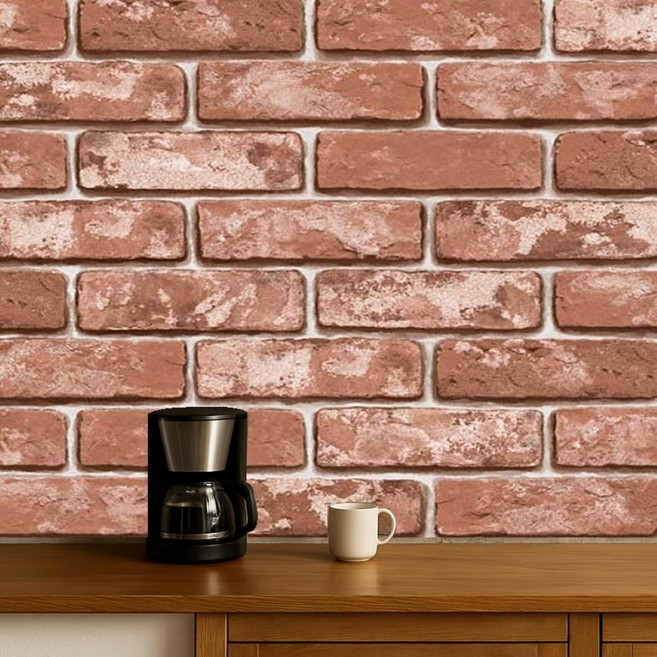 데코앤필름 빈티지 벽돌 시트지 에어프리 생활방수 레트로 감성 인테리어, HWP-21457