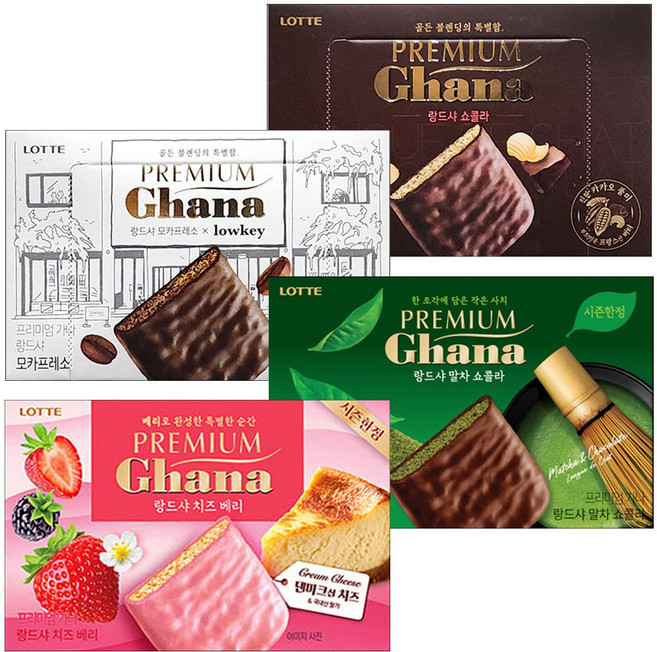 (프리미엄가나 랑드샤4종세트) 말차쇼콜라+치즈베리+모카프레소+쇼콜라, 4개, 91g