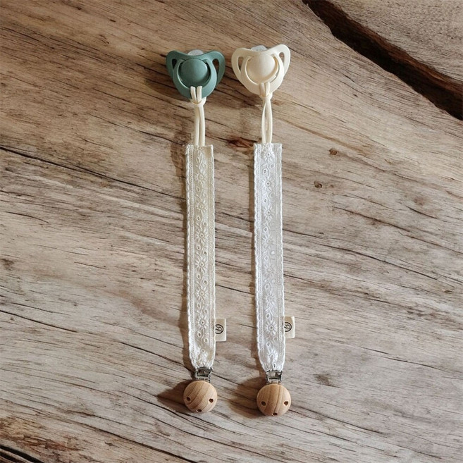 [오픈특가할인]천연 우드 레이스 쪽쪽이 클립, 1개, 1개입, 네츄럴