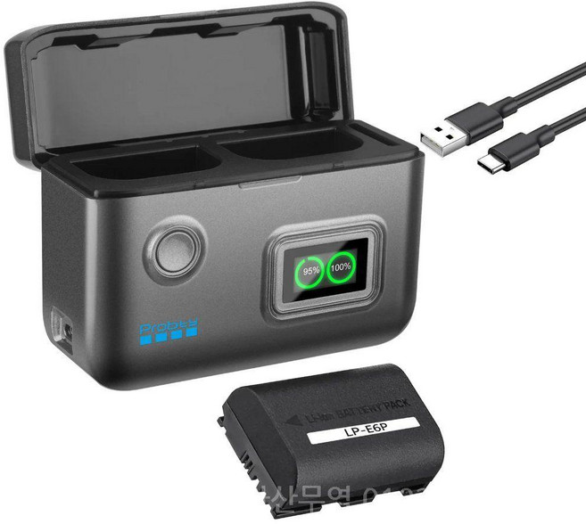 LP-E6P LP-E6NH 배터리 2400mAh LP E6P EOS R5 Mark II R6 R7 R 5DS 5D III 6D 80D 90D용, 1 Battery 1 Charger