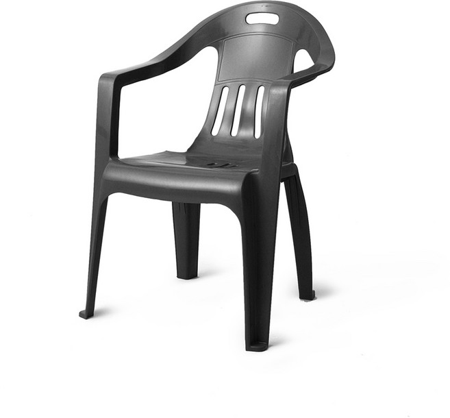 프로미유 야외용 행사용 편의점 팔걸이의자, 회색 세트, 4개