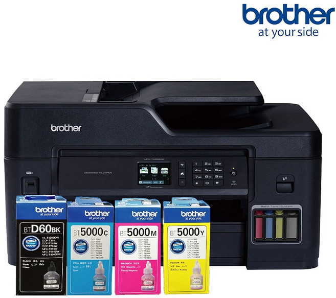 brother MFC-T4500DW 原廠大連供A3多功能複合機 傳真 列印 掃描 複印, 加原廠四色墨水1組