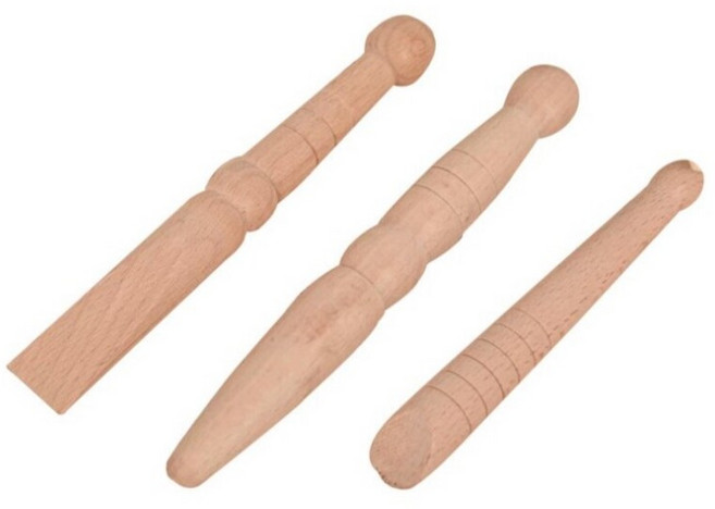 BenF Home 지압봉 마사지 발 발바닥 손 손바닥 지압 지압기 스틱 나무 괄사 근육 안마기 경락 마사지봉, 우드, 1개