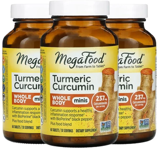 메가푸드 강황 커큐민 홀 바디, 3팩, 60정 - 쿠팡