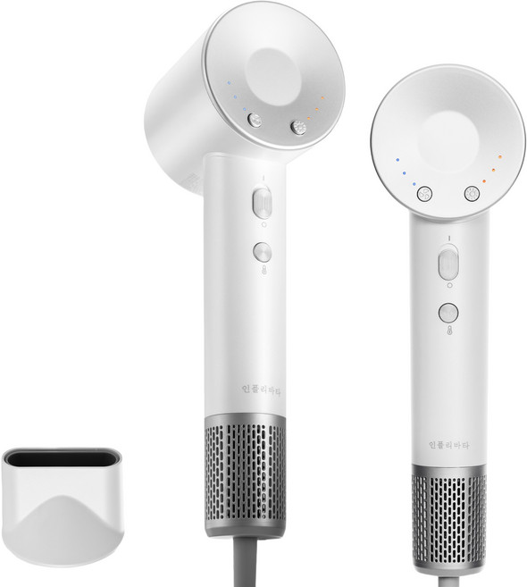 인플리바타 BLDC 항공모터 초고속 저소음 헤어 드라이기 멀티 모드 음이온 드라이어 1600W+자기흡입노즐, 화이트, BLDC-87