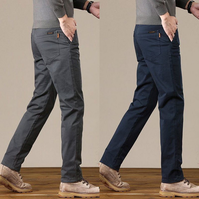 메인워크 1+1 중년남성 빅사이즈 카고팬츠 봄가을 비즈니스 고급 스판 간절기 아빠룩 슬림핏 작업복 스트레이트 긴바지 2매입