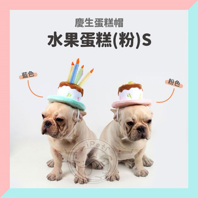 寵星球 寵物生日蛋糕帽, 粉.水果蛋糕帽.S, 1個