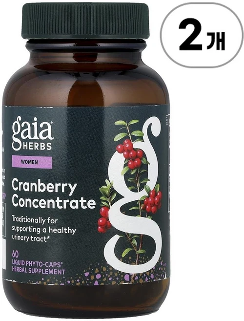 가이아 허브 우먼스 크랜베리 농축액 Gaia Herbs Women's Cranberry Concentrate 60정, 2개 - 쿠팡