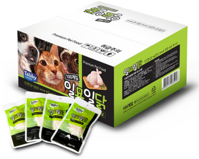 테비 일묘일닭 오리지날 고양이 간식 닭가슴살 22g, 100개