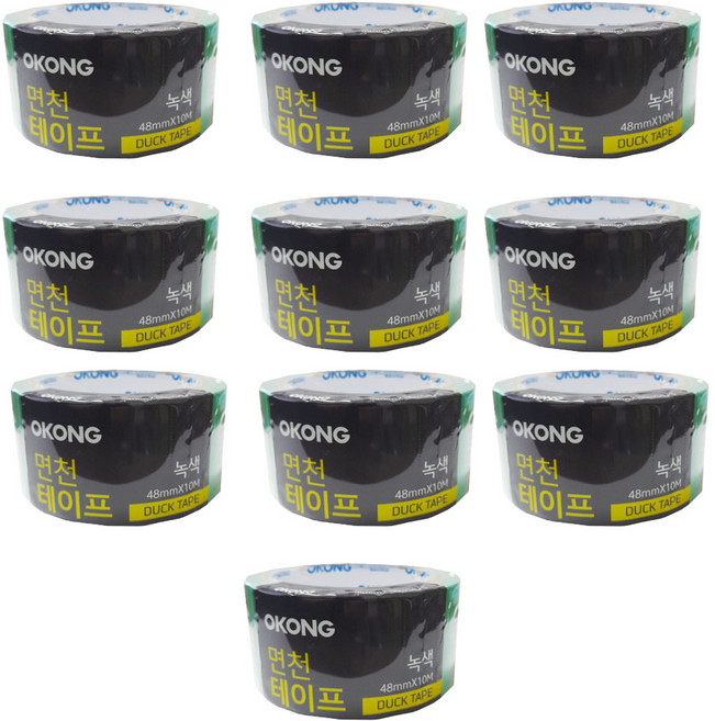 오공 면 천테이프 48mm x 10m, 녹색, 10개
