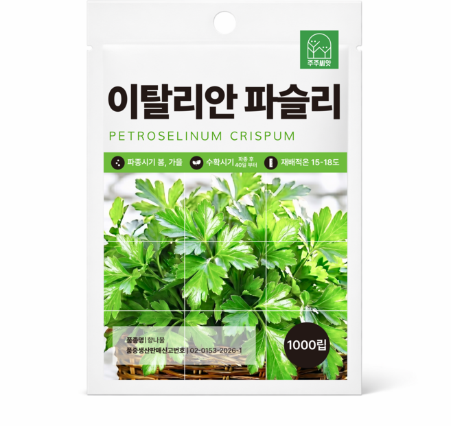 이태리파슬리씨앗 1000립 이탈리안파슬리 종자 씨 향채소 향나물, 1개