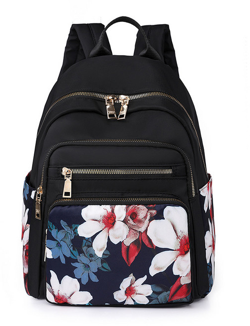 여성 백팩 가벼운 나일론 방수 원단 직장인 엄마 할머니 출퇴근용 배낭 여행 꽃무늬 여자 가방