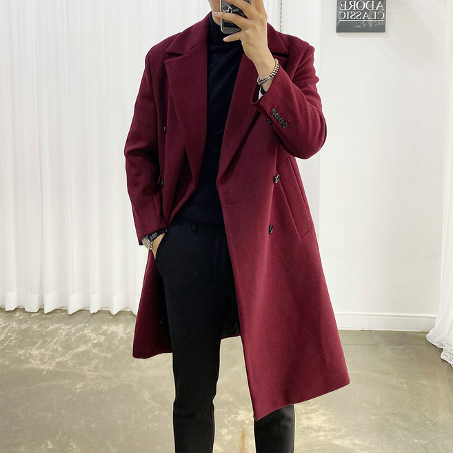 아도르클래식 남성용 앤디 더블 6컬러 울 캐시미어 겨울 빅사이즈 오버핏 코트