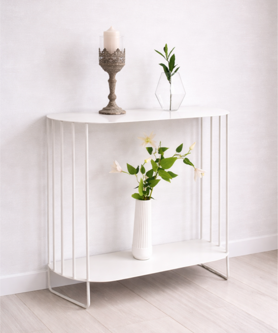 브론 라운드 스트라이프 콘솔, 화이트