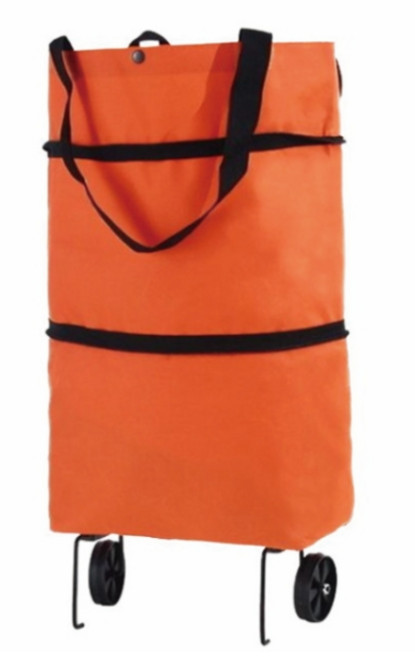 살림백단 휴대용 접이식 장바구니 쇼핑카트 다용도 쇼핑백, 오렌지, 1개