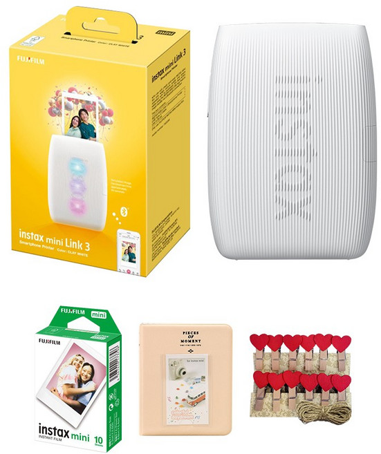 인스탁스 포토프린터 링크3+필름10매+사은품/스마트폰프린터, 클레이화이트