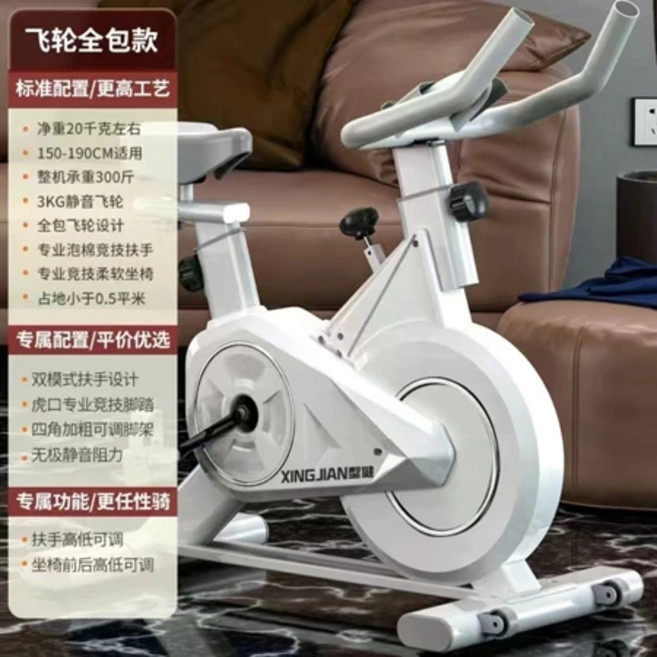 XINGJIAN 飛輪健身車 智能APP連接 磁控室內單車, 基礎款-白色
