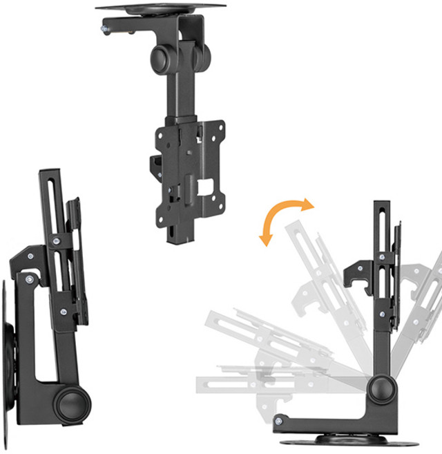 천장형 벽걸이형 스탠드형 3가지 겸용 모니터 브라켓 15인치~27인치 접이식 거치대 상하 좌우 각도 조절 가능, 1개