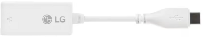 LG전자 USB-C 타입 LAN 젠더 (화이트 10-100Mbps) EAD64185905, 1개