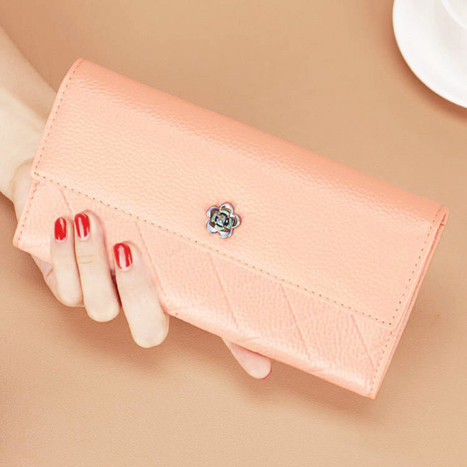 샤샤벨 카멜리아 고급 소가죽 장지갑 리얼 천연 가죽 여성 프리미엄 지갑