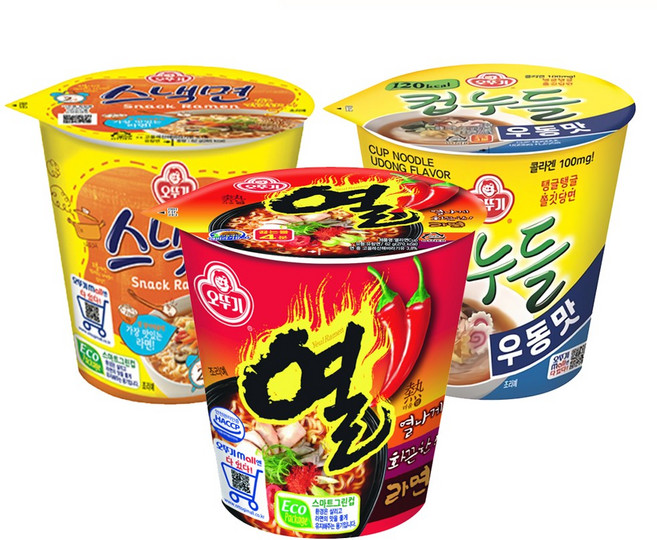 소컵 6컵씩 스낵면+열라면+컵누들 우동, 18개