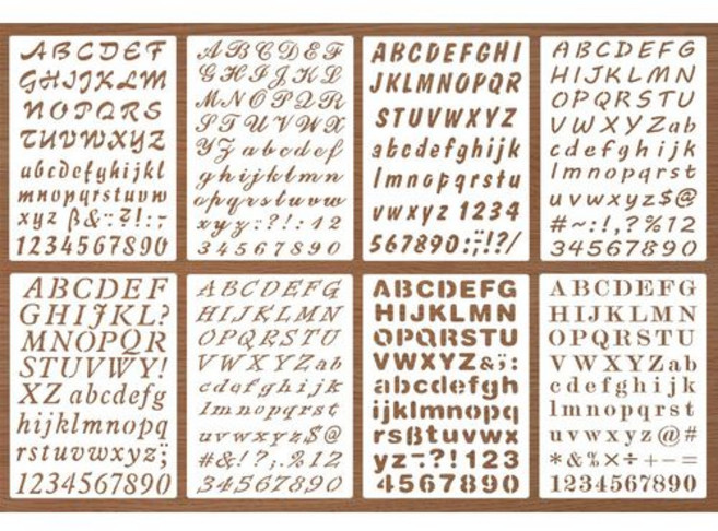 스크랩북/DIY 페인팅 공예 프로젝트를 위한 플라스틱 알파벳 Pack of 8 Plastic Alphabet Letter Number Drawing Painting Stencils, 1개