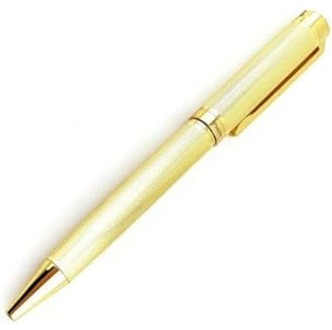 피에르 로렌 18k 골드 오버레이 디자이너 블랙 건메탈 & 실버 펜 볼펜 핸드메이드 추가 리필 - 완벽한 크리스마스 생일 남성 졸업 선물 18K 옐로우