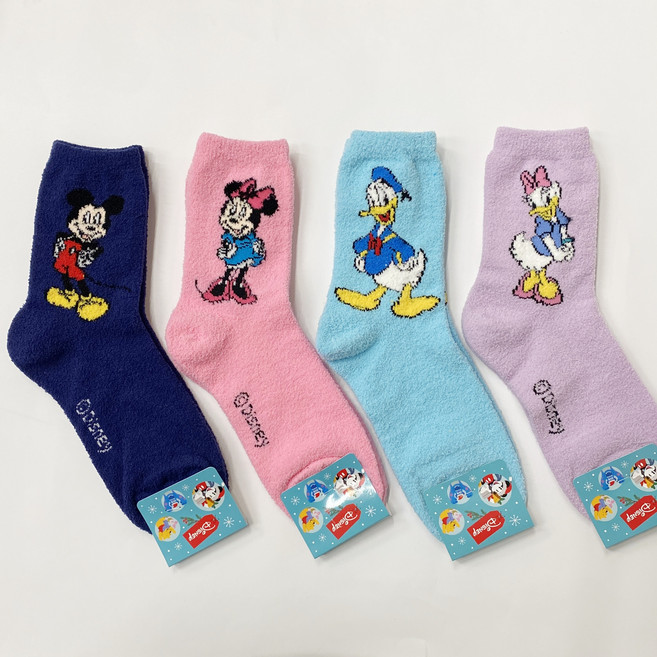디즈니 미키마우스 미니마우스 데이지덕 도날드덕 캐릭터 수면양말 따뜻한 겨울 삭스