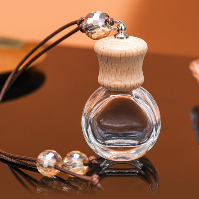 (5개세트)차량용 디퓨저 우드캡 투명 미니케이스 유리용기 공병 8ml ~ 10ml, 플랫라운드, 5개