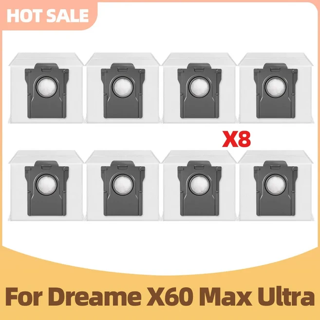 드리미 Dreame X60 Max Ultra 호환 액세서리 사이드 브러시 먼지봉투 물 교체용 소모품, 01 8 Bags