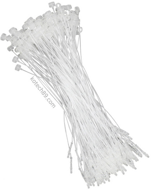 택끈 5인치 160개 의류택 신발 가방 세탁물 국내산, 투명 택끈