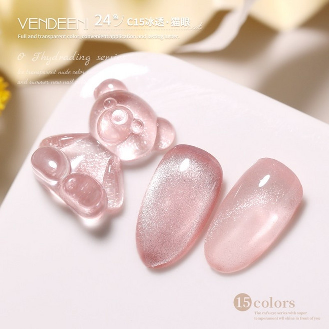 Vendeeni 升級版五合一功能膠，光撩指甲油，建構膠，底膠，封層, 1個, VDN_C15冰透貓眼_15