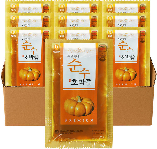 후금이네 순수 호박 100% 늙은 호박즙, 10개, 110ml