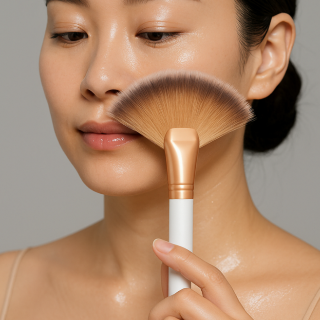 InLoop 뭉치지않는 메이크업 파우더 브러쉬, 1개, 화이트