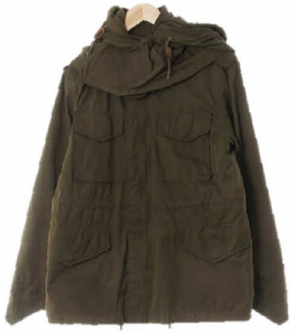 2893 카이아크만 카키 면혼방 빅후드소매벨벳야상자켓 [M]